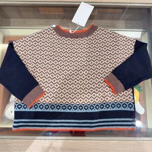Caramel 100% merino wool Patterned Knit Sweater
